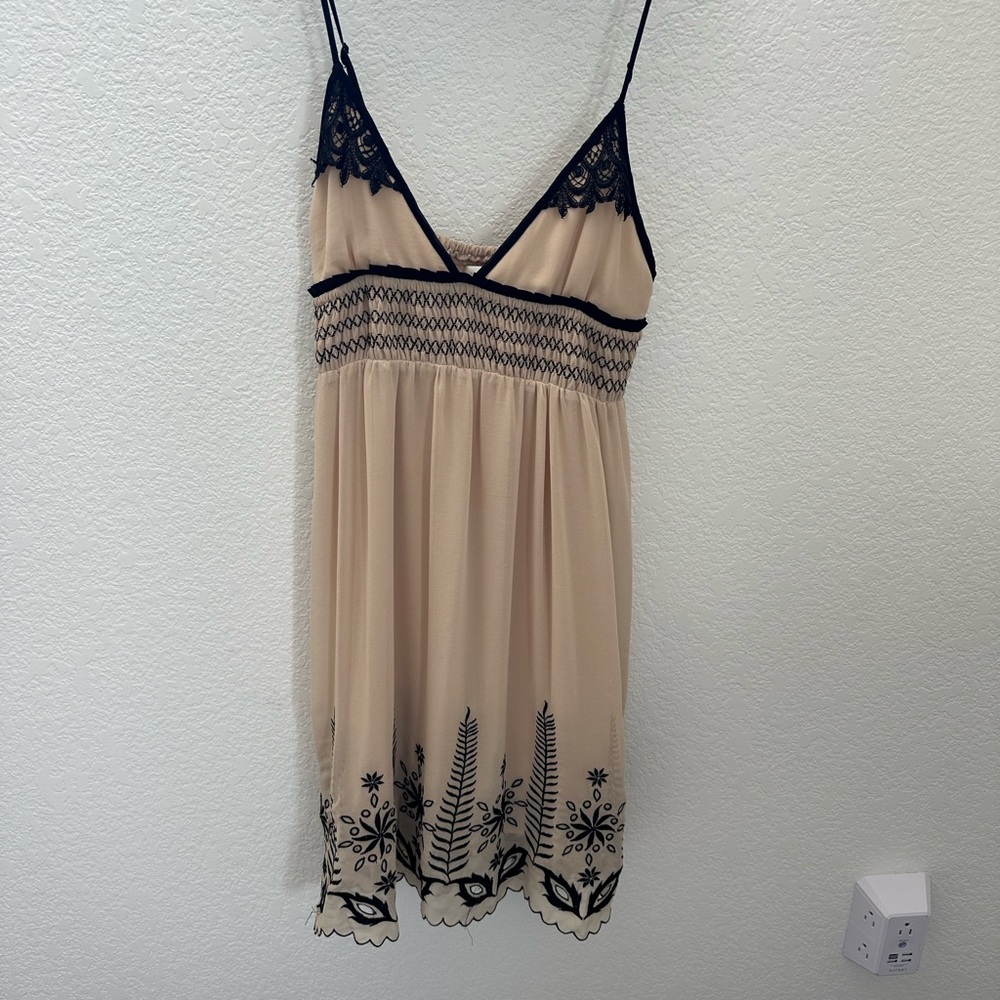 MM Couture Black and Cream Lace Dress